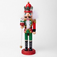 Новорічна фігурка Novogod`ko Лускунчик 25 см Дерево Червоно-зелений (974681)