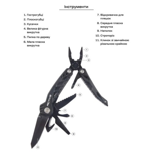 Мультитул Active Handy Tool Black (PE86A-H)