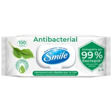 Вологі серветки Smile Antibacterial з соком подорожника 100 шт. (4823071636741/4823071656466)