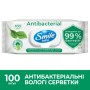 Вологі серветки Smile Antibacterial з соком подорожника 100 шт. (4823071636741/4823071656466)