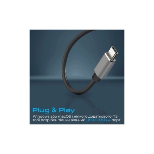Концентратор Promate USB-C 4-in-1 порти Promate litehub-4.grey (litehub-4.grey)