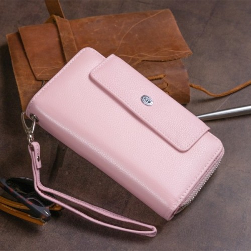 Гаманець ST Leather Зі шкіри Рожевий (19344)