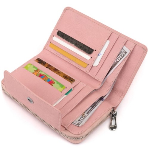 Гаманець ST Leather Зі шкіри Рожевий (19344)