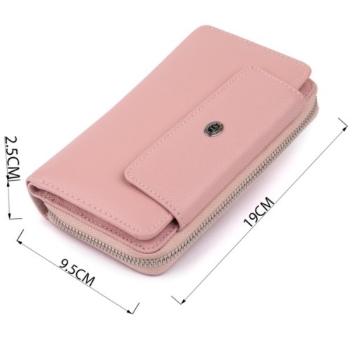 Гаманець ST Leather Зі шкіри Рожевий (19344)