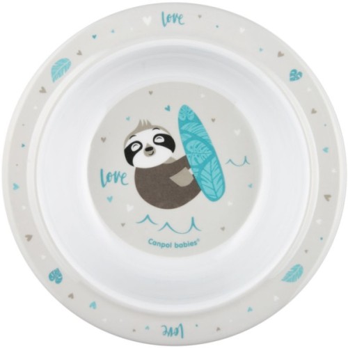 Тарілка дитяча Canpol babies Exotic Animals на присосцi 270 мл Сіра (4/519_grey)