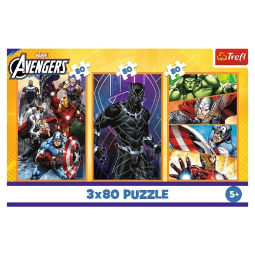 Пазл Trefl The Avengers Дні наповнені діями 3x80 (5900511348835)