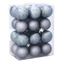 Ялинкова іграшка Chomik пластикові кульки компл. 24 шт, 3см, сіро-сині (5900779877153_1)