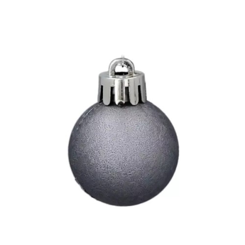 Ялинкова іграшка Chomik пластикові кульки компл. 24 шт, 3см, сіро-сині (5900779877153_1)