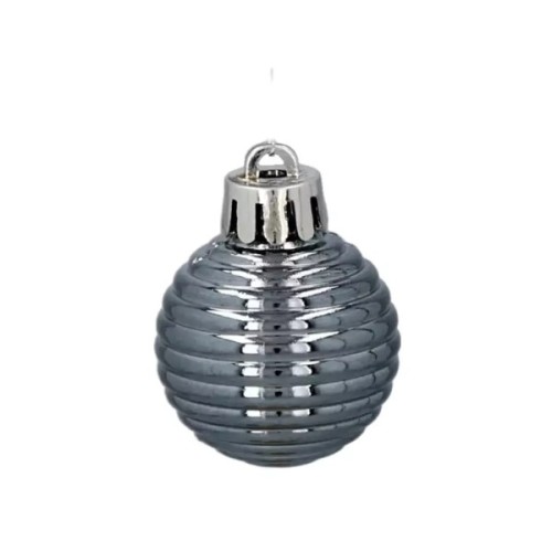 Ялинкова іграшка Chomik пластикові кульки компл. 24 шт, 3см, сіро-сині (5900779877153_1)