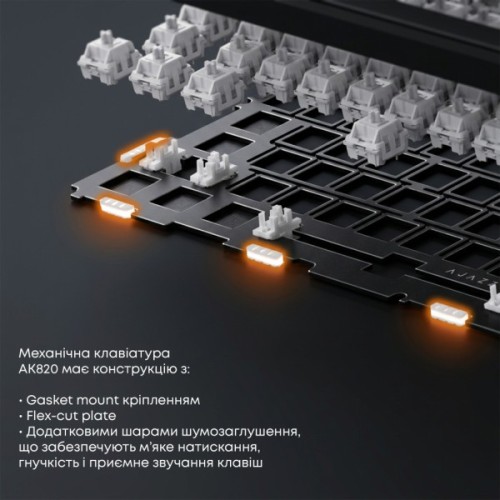 Клавіатура Ajazz AK820 Red Switch USB-C UA Black (AK820-R-B)