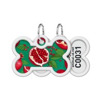 Адресник для тварин WAUDOG Smart ID з QR паспортом "Гранати", кістка 40х28 мм (231-4052)