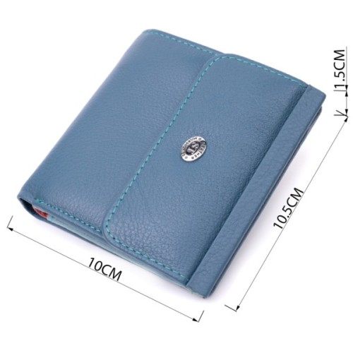 Гаманець ST Leather З натуральної шкіри Бірюзовий (19497)