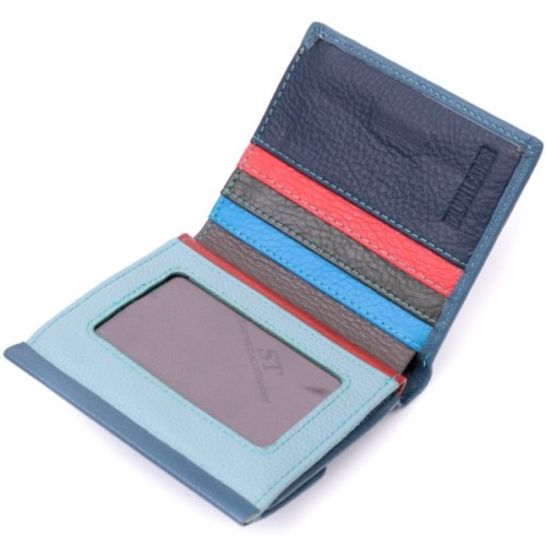 Гаманець ST Leather З натуральної шкіри Бірюзовий (19497)