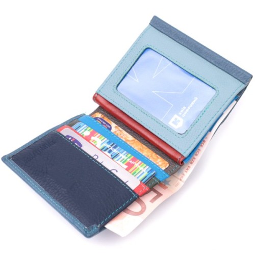 Гаманець ST Leather З натуральної шкіри Бірюзовий (19497)