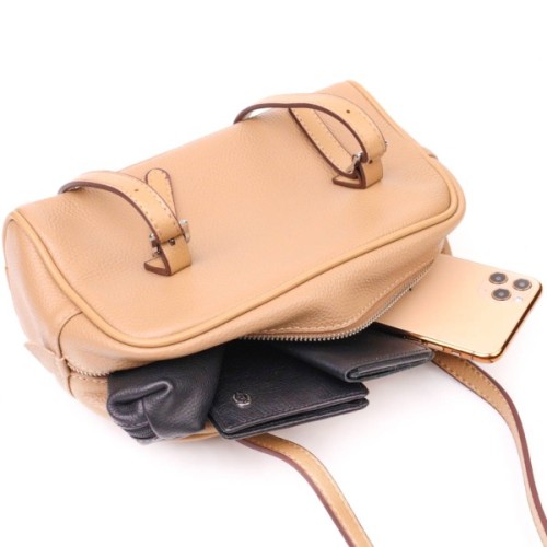 Сумка Vintage Ділова зі знімними ручками із натуральної шкіри Бежева (22077)