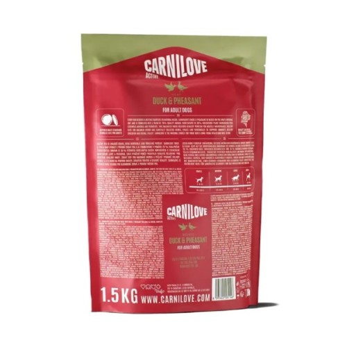 Сухий корм для собак Carnilove Active Duck & Pheasant 1.5 кг (8595602581146)