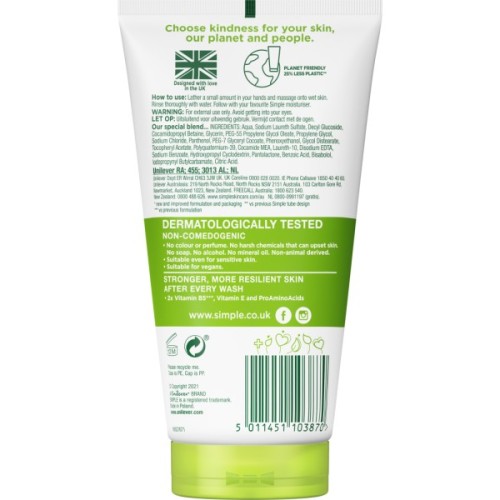 Гель для вмивання Simple Kind to Skin Moisturising Facial Wash 150 мл (5011451103870)