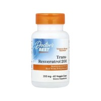 Вітамінно-мінеральний комплекс Doctor's Best Ресвератрол, 200 мг, Trans-Resveratrol 200, 60 вегетаріанських капсу (DRB-00211)