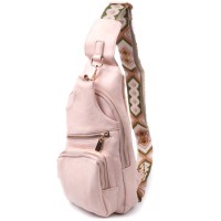 Сумка Vintage Жіноча слінг через плече з екошкіри Рожева (22750)