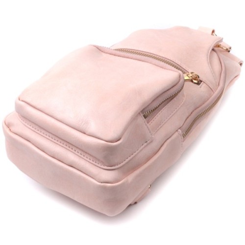 Сумка Vintage Жіноча слінг через плече з екошкіри Рожева (22750)