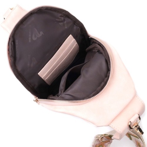 Сумка Vintage Жіноча слінг через плече з екошкіри Рожева (22750)