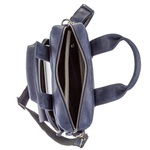 Сумка Shvigel Під А4 у матовій шкірі Синя (11170)