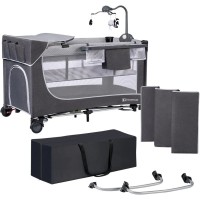 Дитячий манеж Kinderkraft кровать Leody с пеленатором Grey (5902533917952)
