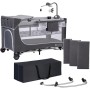 Дитячий манеж Kinderkraft кровать Leody с пеленатором Grey (5902533917952)