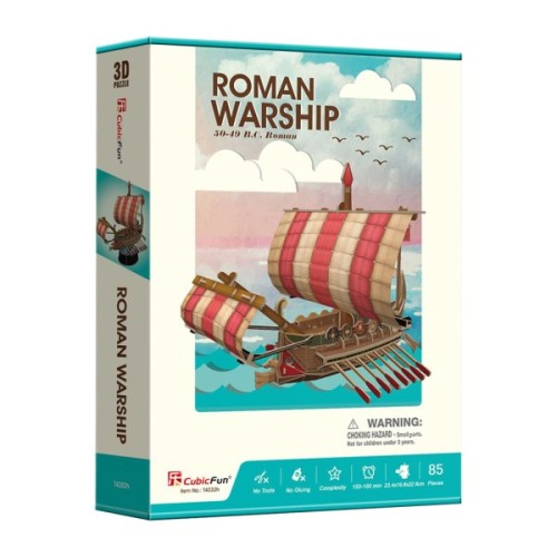 Пазл Cubic Fun Тривимірна головоломка-конструктор Римський Бойовий корабель (T4032h)