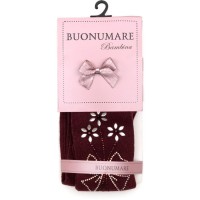 Колготки дитячі BNM з квітами зі страз (M0C0302-1163-3G-burgundy)