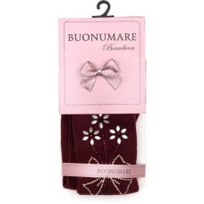 Колготки дитячі BNM з квітами зі страз (M0C0302-1163-3G-burgundy)