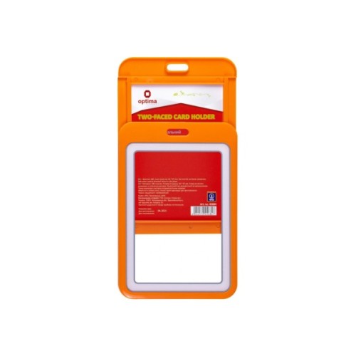 Бейдж Optima преміальний вертикальний 66х97 мм двосторонній, помаранчевий (O45684)