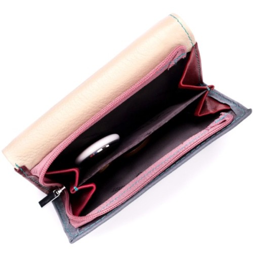 Гаманець ST Leather З натуральної шкіри Різнобарвний (19461)