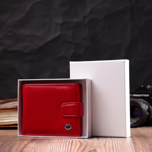 Гаманець ST Leather З натуральної шкіри Червоний (19471)