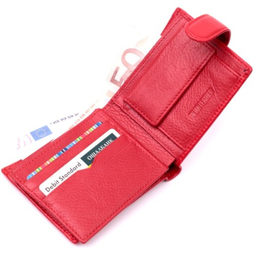 Гаманець ST Leather З натуральної шкіри Червоний (19471)