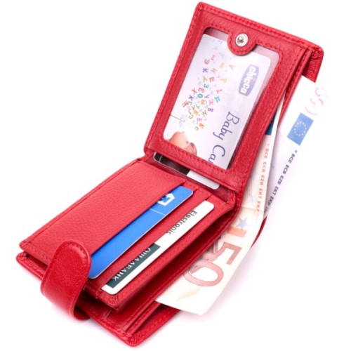 Гаманець ST Leather З натуральної шкіри Червоний (19471)