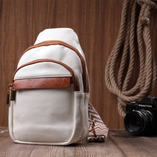 Сумка Vintage Жіноча з однією лямкою через плече з гладкої екошкіри Біла (22768)