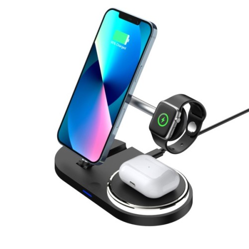 Зарядний пристрій Armorstandart Wireless Charging H102 3 in 1 Magnetic Black (ARM78103)