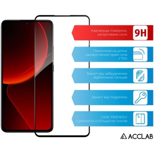 Скло захисне ACCLAB Full Glue Xiaomi 13T Black (1283126582523)