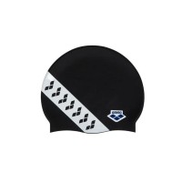 Шапка для плавання Arena Icons Team Stripe Cap 001463-111 чорний, білий Уні OSFM (3468336779156)