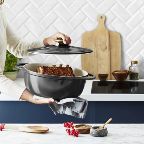 Каструля Tefal Air з кришкою 5.7л чорний (E2558904)