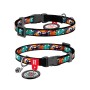Нашийник для тварин WAUDOG Nylon з QR паспортом "Зубасті монстри" пластиковий фастекс XS 20-30 см (279-4048)