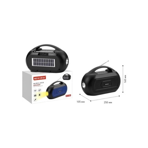 Акустична система NEWVEW NV-V50 Solar Panel/BT/USB/TF/FM/AUX Black (NWVW-NV-V50-BK)