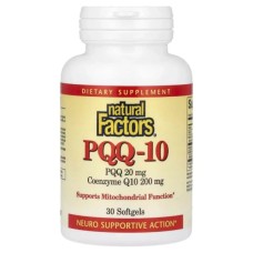 Вітамінно-мінеральний комплекс Natural Factors PQQ з Коензимом Q10, 20 мг, PQQ-10, 30 капсул (NFS-02617)