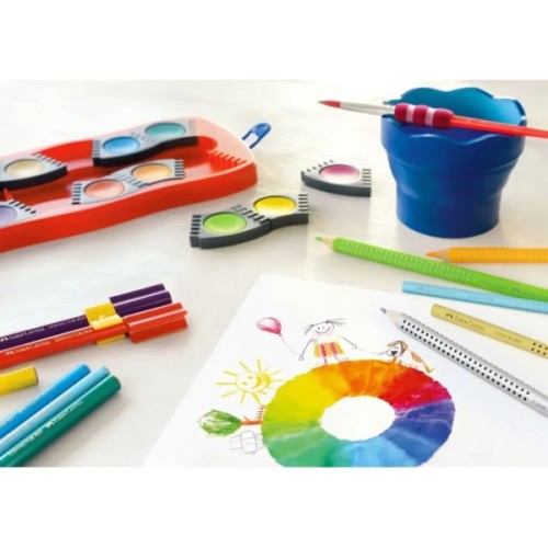 Акварельні фарби Faber-Castell CONNECTOR "Скріплюй разом" 12 кольорів з кроючими білилами, (125030) (32267)