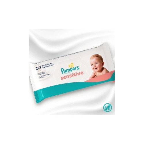 Дитячі вологі серветки Pampers Sensitive 80 шт х 12 пачок (960 шт) (8006530134668)