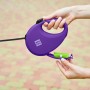 Повідець для собак WAUDOG R-leash з контейнером для пакетів S до 12 кг 3 м фіолетовий (26279)
