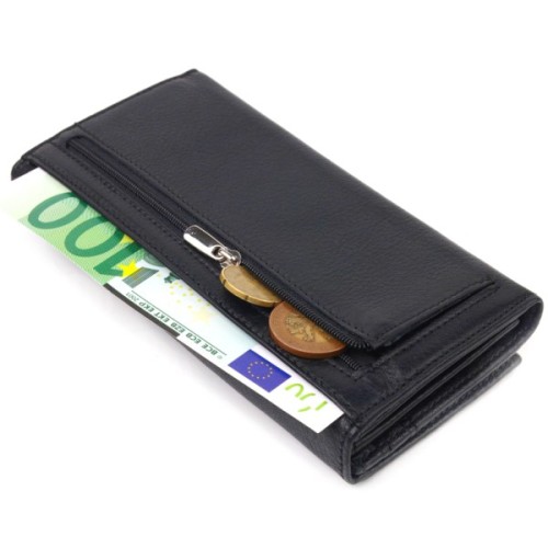 Гаманець Canpellini З натуральної шкіри Чорний (21657)