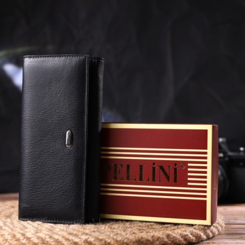 Гаманець Canpellini З натуральної шкіри Чорний (21657)