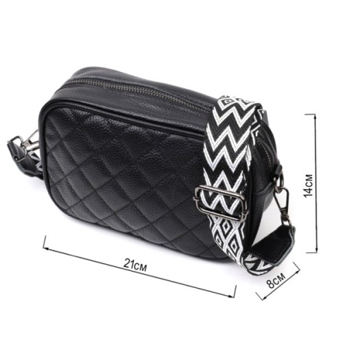 Сумка Vintage Шкіряна жіноча через плече на одне відділення Чорна (22387)